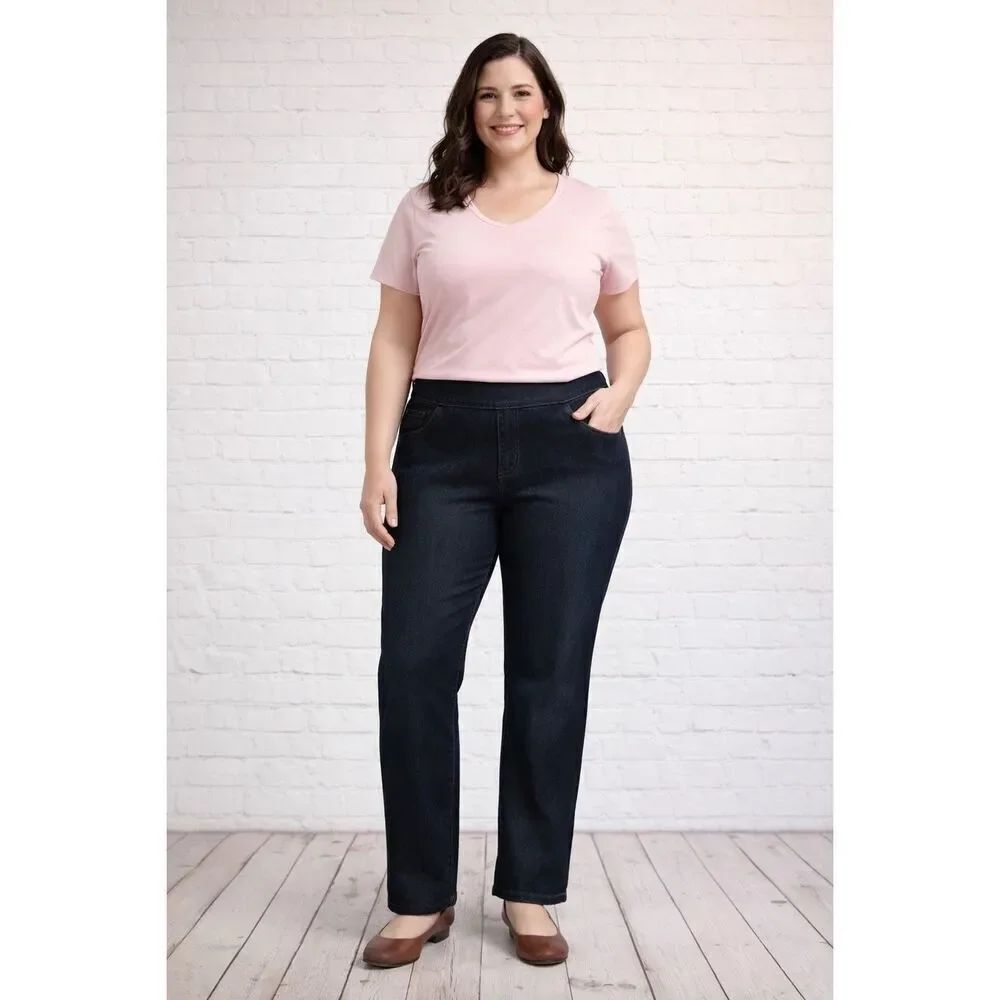 Kim Rogers Women’s Straight Leg Jeans – Size 16WS – Dark Wash